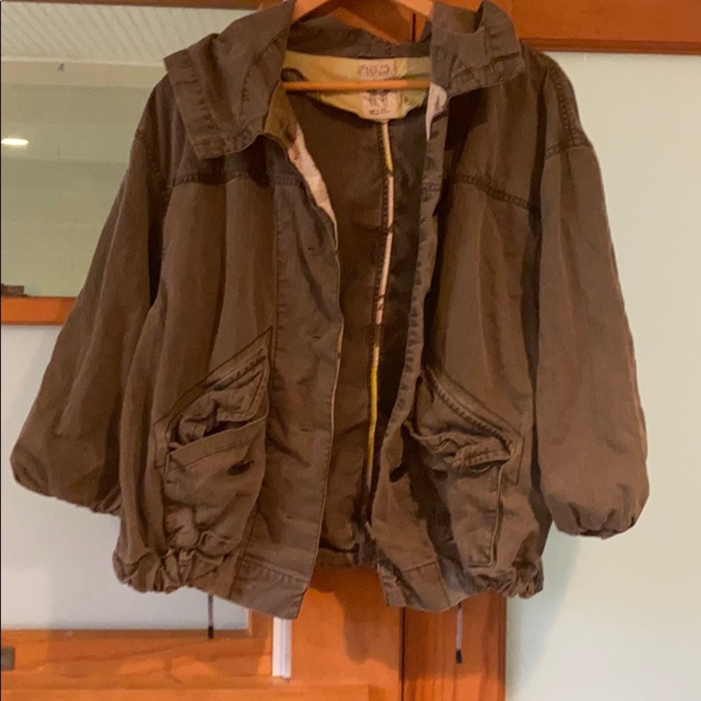 Free People Lightweight Olive Coat